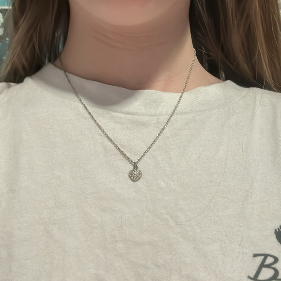 Diamond Heart Necklace & Matching Earrings - Picture 7 of 9